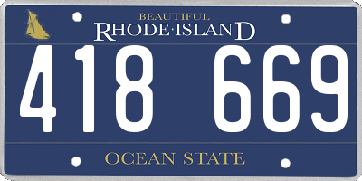 RI license plate 418669