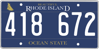 RI license plate 418672