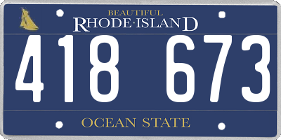 RI license plate 418673