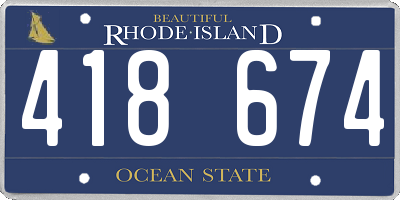 RI license plate 418674