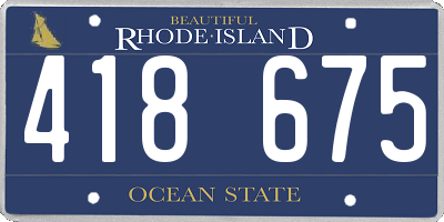 RI license plate 418675