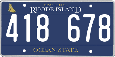 RI license plate 418678
