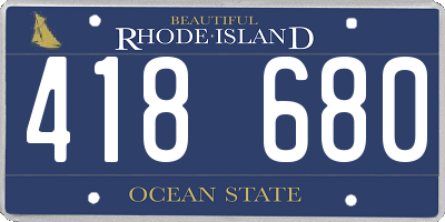 RI license plate 418680