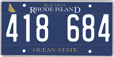RI license plate 418684