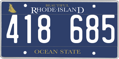 RI license plate 418685