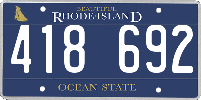 RI license plate 418692