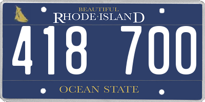 RI license plate 418700