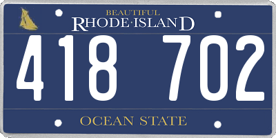 RI license plate 418702