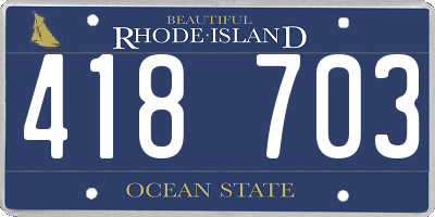 RI license plate 418703