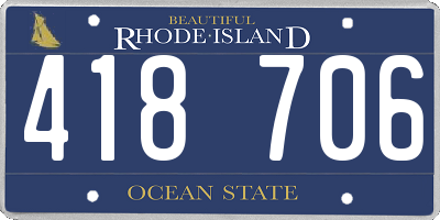 RI license plate 418706