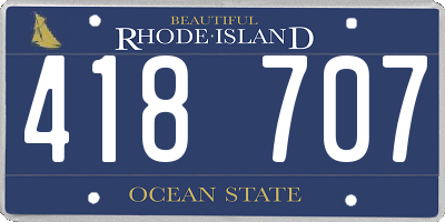 RI license plate 418707