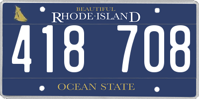 RI license plate 418708