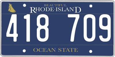 RI license plate 418709