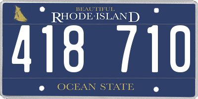 RI license plate 418710