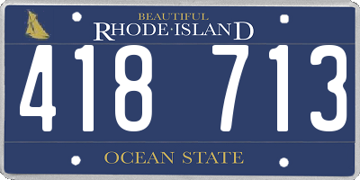 RI license plate 418713