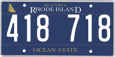 RI license plate 418718