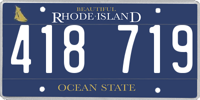 RI license plate 418719