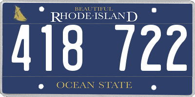 RI license plate 418722