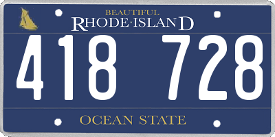 RI license plate 418728