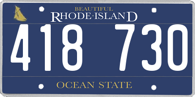 RI license plate 418730