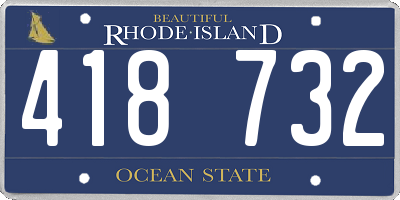 RI license plate 418732