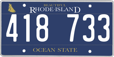 RI license plate 418733