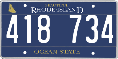 RI license plate 418734