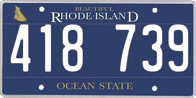 RI license plate 418739