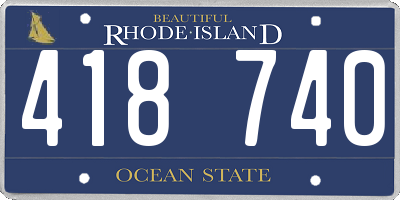 RI license plate 418740