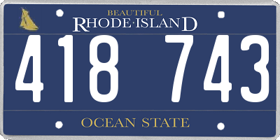 RI license plate 418743