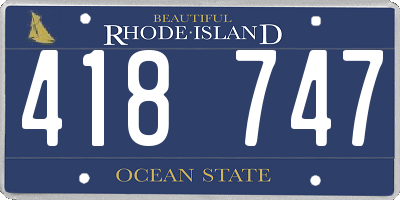 RI license plate 418747