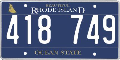 RI license plate 418749