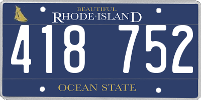 RI license plate 418752