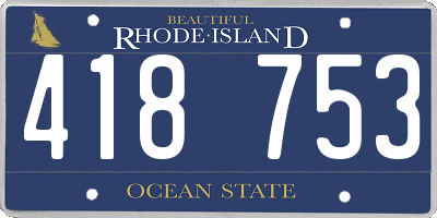 RI license plate 418753