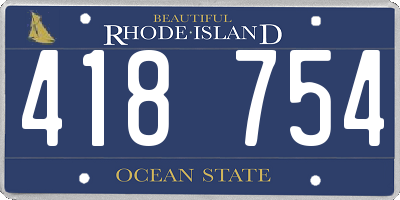 RI license plate 418754