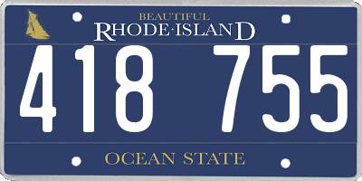 RI license plate 418755