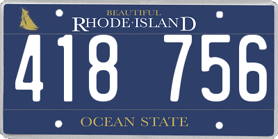 RI license plate 418756