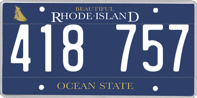 RI license plate 418757