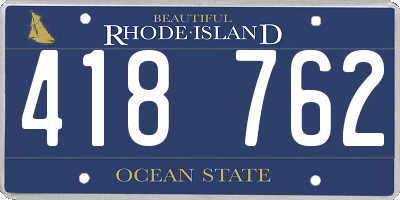 RI license plate 418762