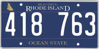 RI license plate 418763