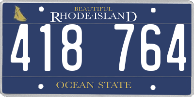 RI license plate 418764