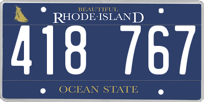 RI license plate 418767