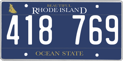 RI license plate 418769