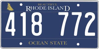 RI license plate 418772