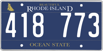 RI license plate 418773