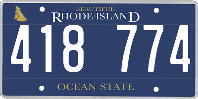 RI license plate 418774
