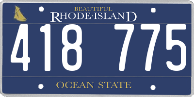 RI license plate 418775