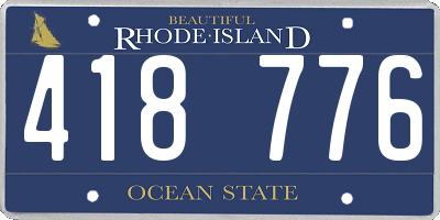 RI license plate 418776