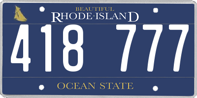 RI license plate 418777