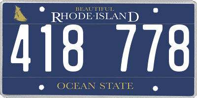RI license plate 418778